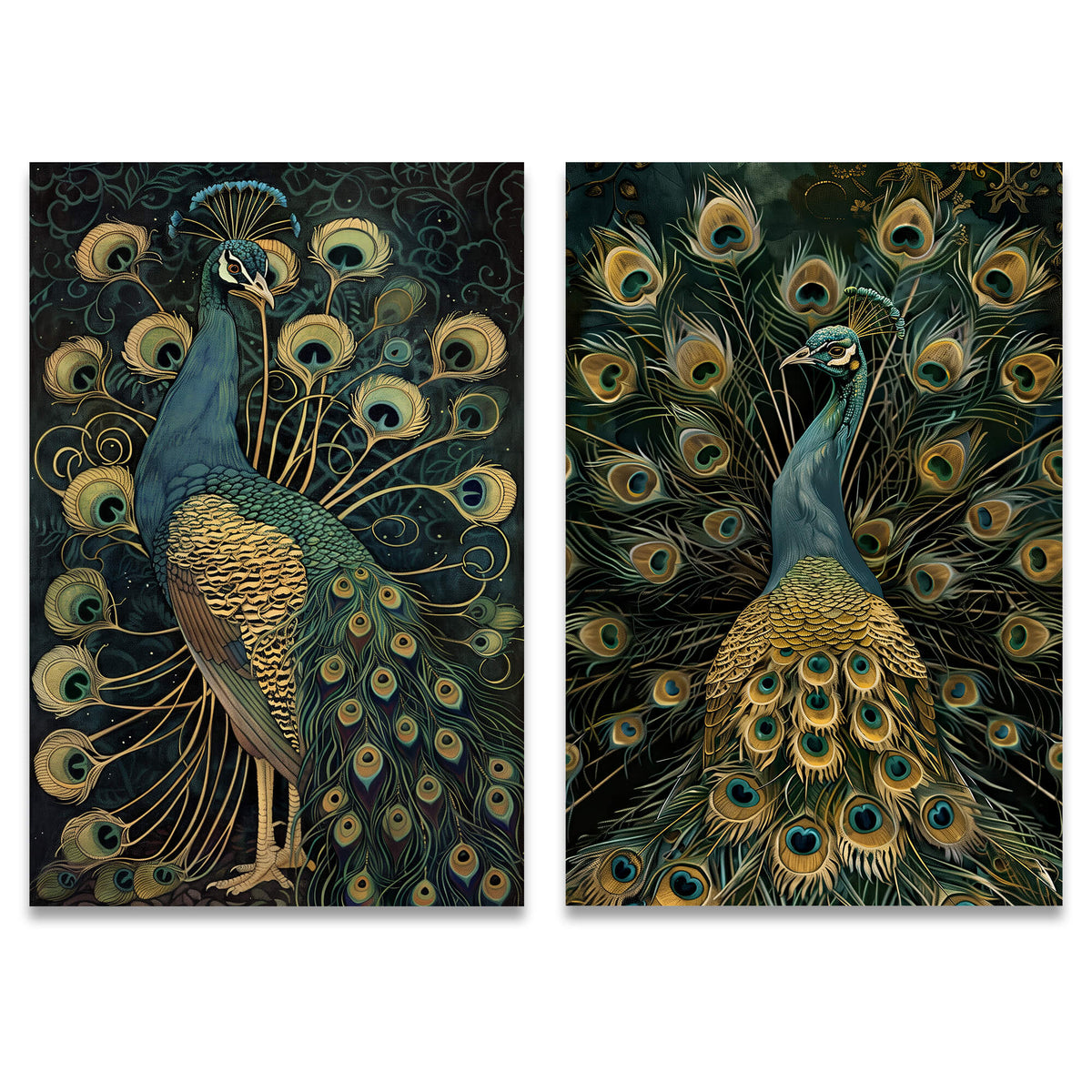 Luxe Peacock Set of 2 Prints