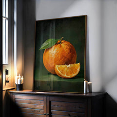 Orange with Leaf Print
