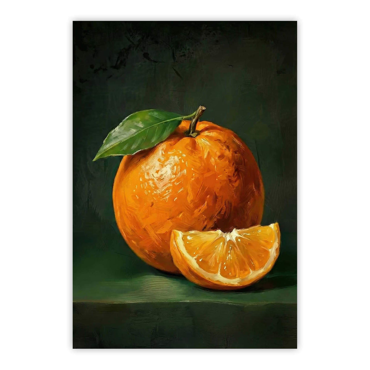 Orange with Leaf Print