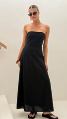 Astrid Strapless Maxi Dress - Black