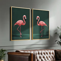 Pink Flamingo Set of 2 Prints