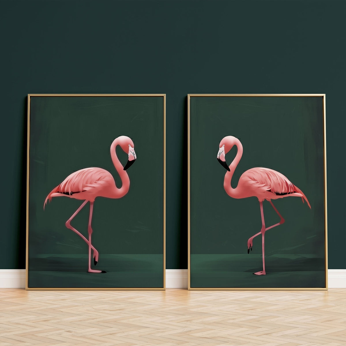 Pink Flamingo Set of 2 Prints