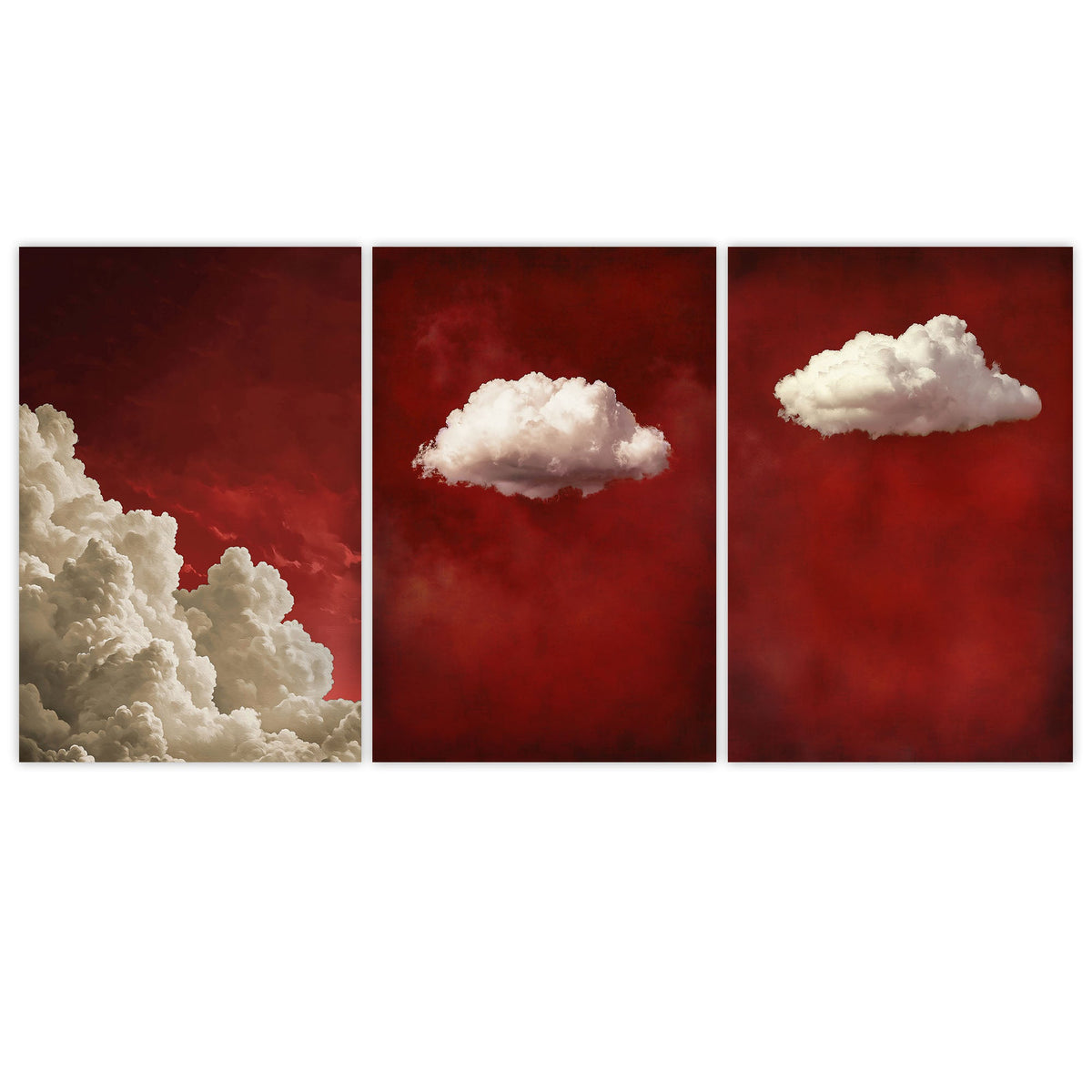 Red Clouds Set of 3 Prints