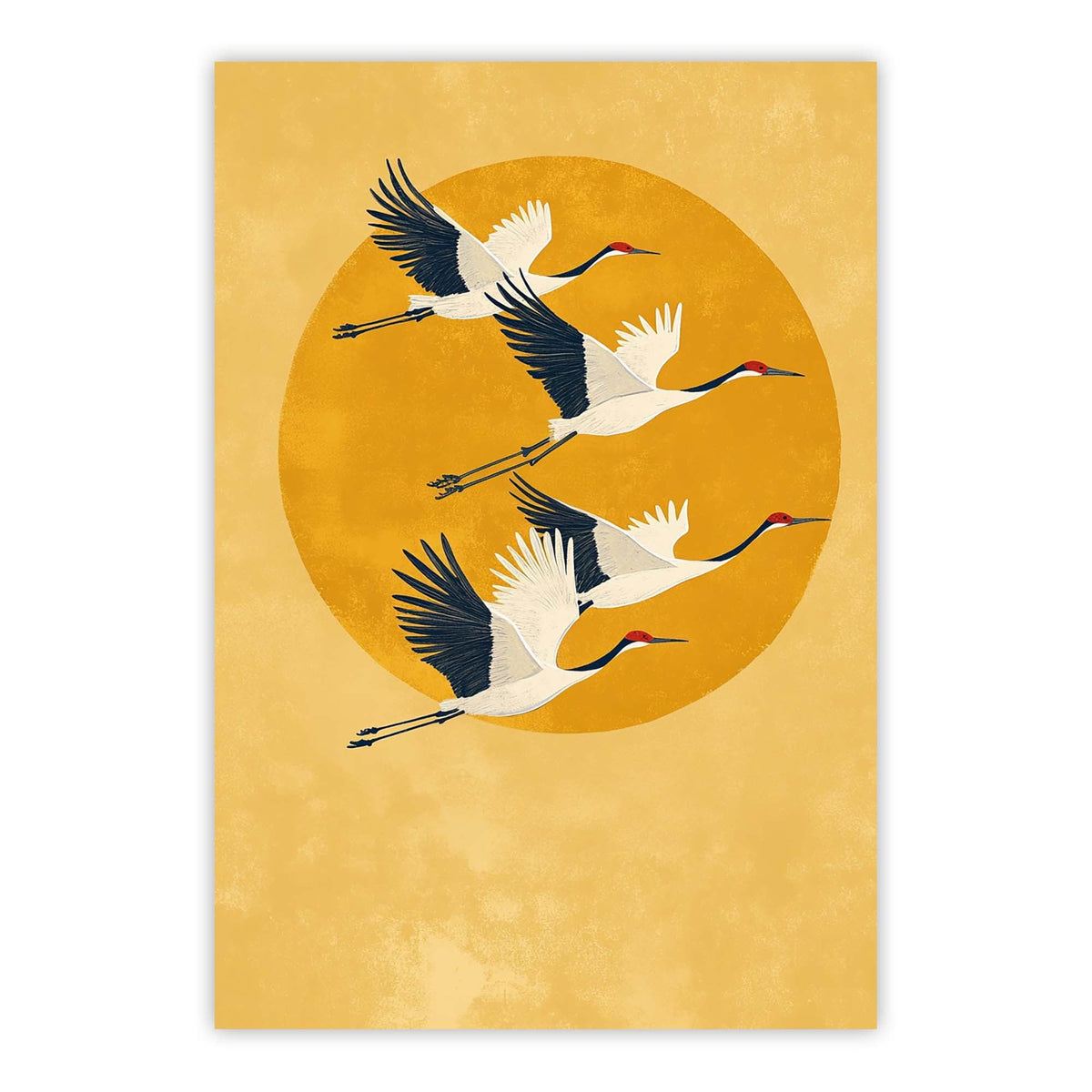 Sun Crested Cranes Print