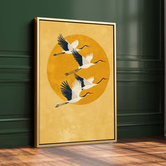 Sun Crested Cranes Print