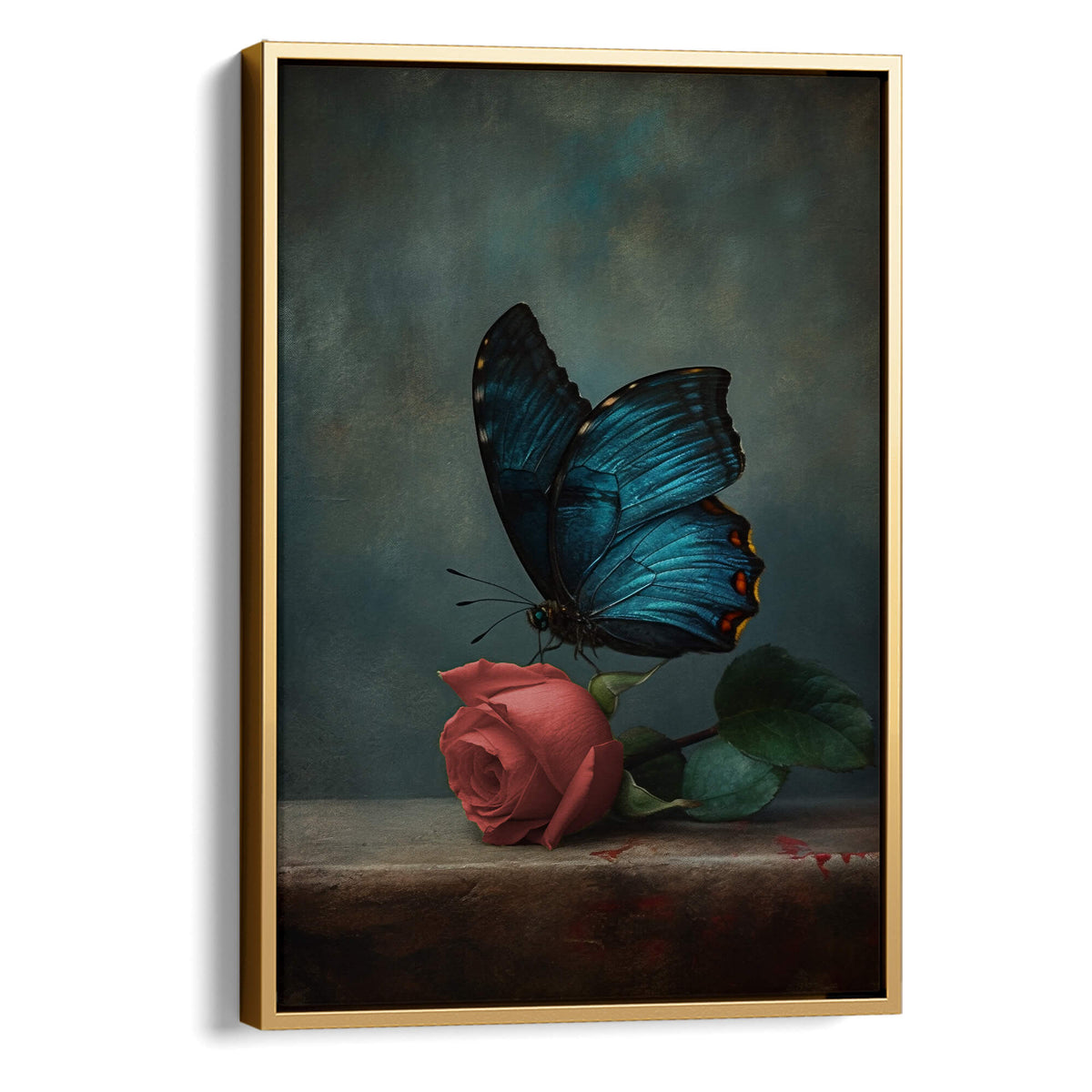 Red Rose and Butterfly Print