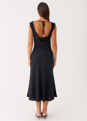 Role Model Maxi Dress - Black Polka Dot