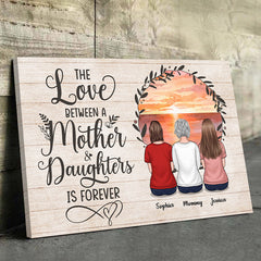 Mother And Children Forever Link Together - Family Personalized Custom Horizontal Canvas - Mother's Day. Birthday Gift For Mom