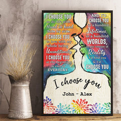 I Choose You To Do Life With - Couple Personalized Custom Vertical Poster - Gift For Couples