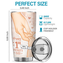 How Lucky I Am To Be Your Baby - Family Personalized Custom Tumbler - Mother's Day. Gift For First Mom