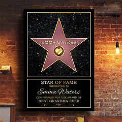Dad Star Of Fame - Family Personalized Custom Vertical Canvas - Mother's Day. Father's Day Birthday Gifts For Mom. Dad