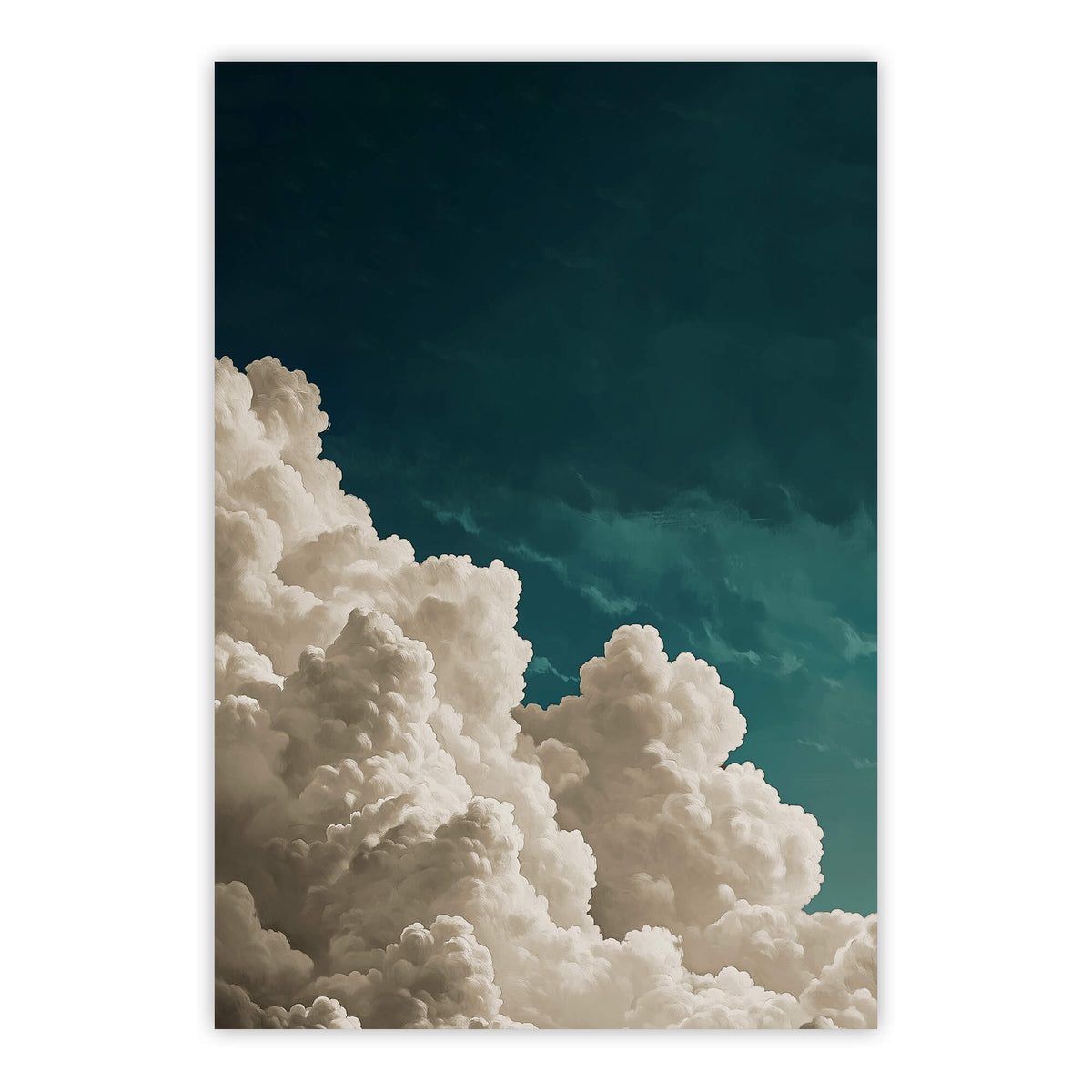 Teal Billowing Cloud Print
