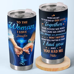 Get To The End Of Our Lives Together - Couple Personalized Custom Tumbler - Gift For Husband Wife. Anniversary