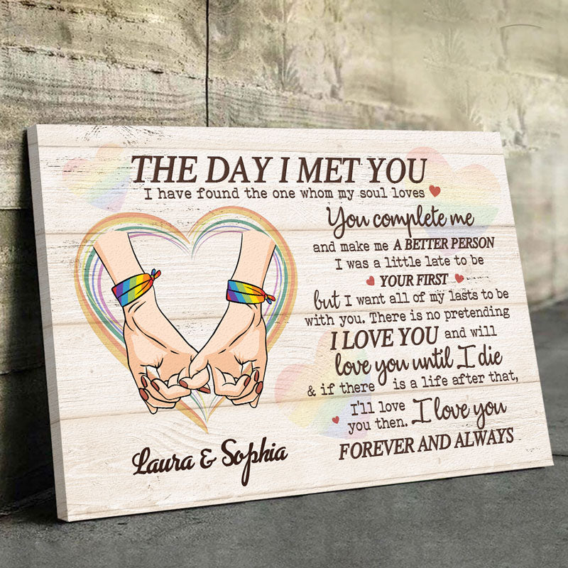 You Complete Me And Make Me A Better Person - Couple Personalized Custom Horizontal Canvas - Gift For Husband Wife. Anniversary. LGBTQ+