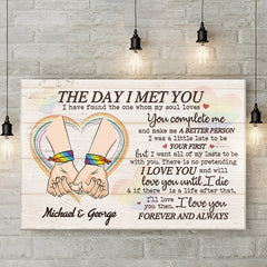 You Complete Me And Make Me A Better Person - Couple Personalized Custom Horizontal Canvas - Gift For Husband Wife. Anniversary. LGBTQ+