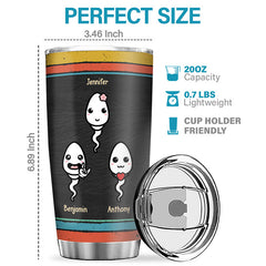 Seems Like Just Yesterday. I Was Chilling In Your Balls - Family Personalized Custom Tumbler - Father's Day. Birthday Gift For Dad