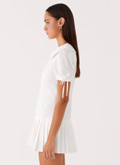 To Us Pleated Mini Dress - White