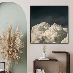 Vintage Billowing Clouds Square Print