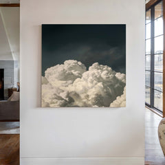 Vintage Billowing Clouds Square Print
