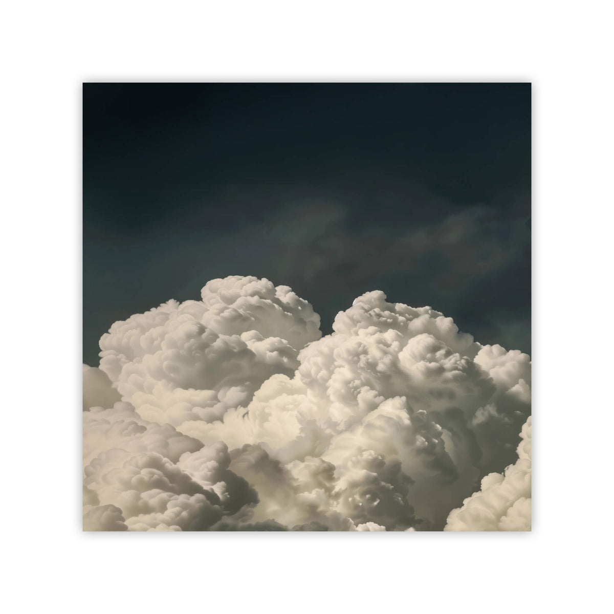Vintage Billowing Clouds Square Print