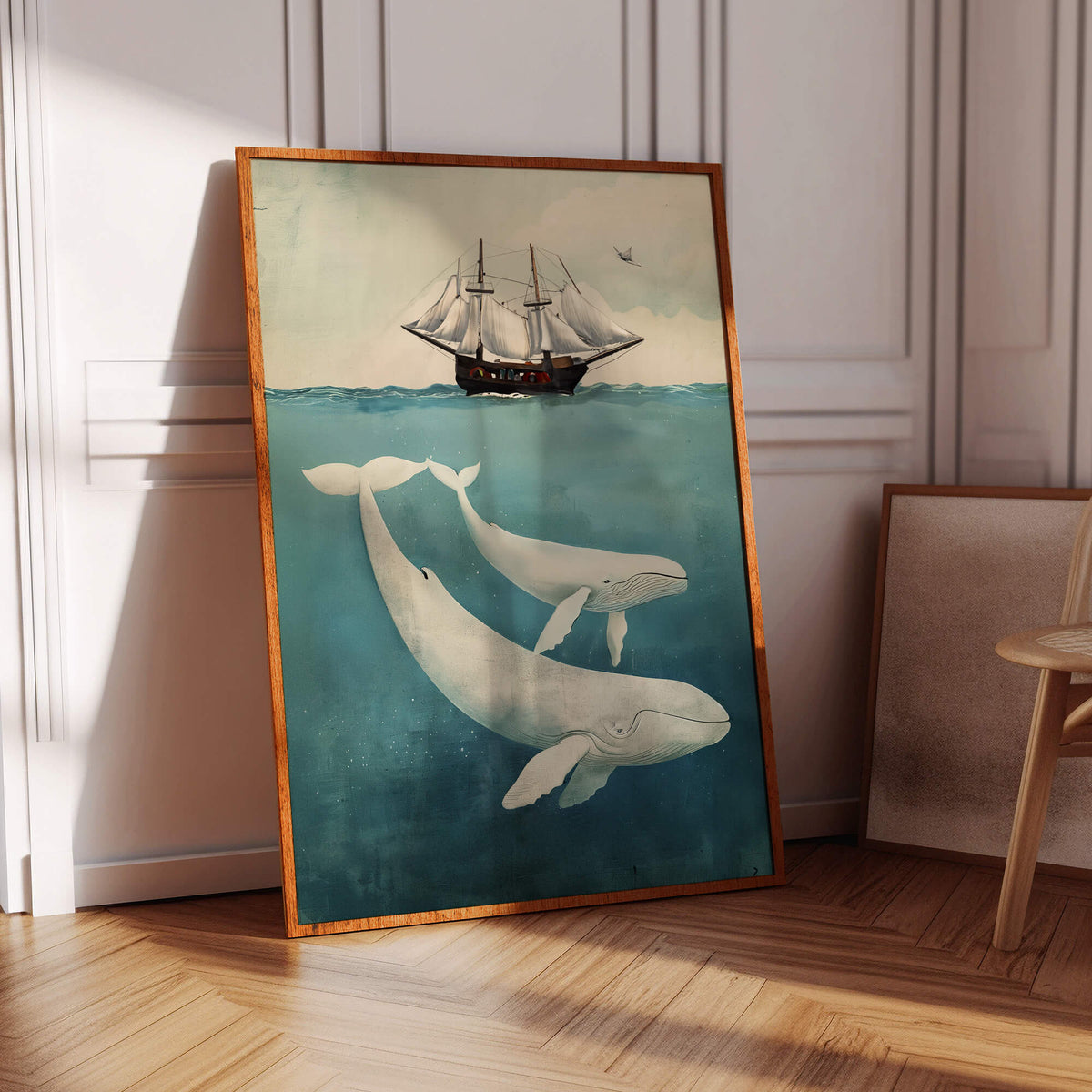 White Whale & Calf Print