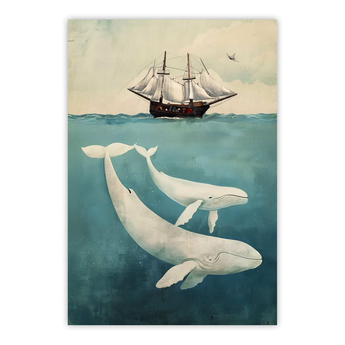 White Whale & Calf Print