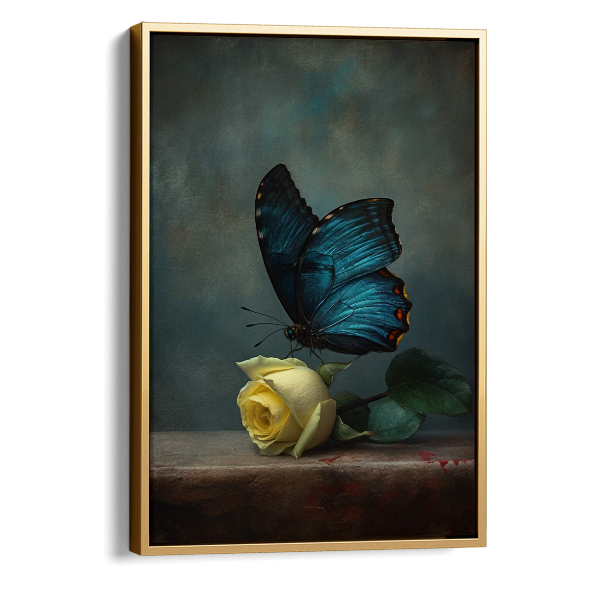 Yellow Rose and Butterfly Print