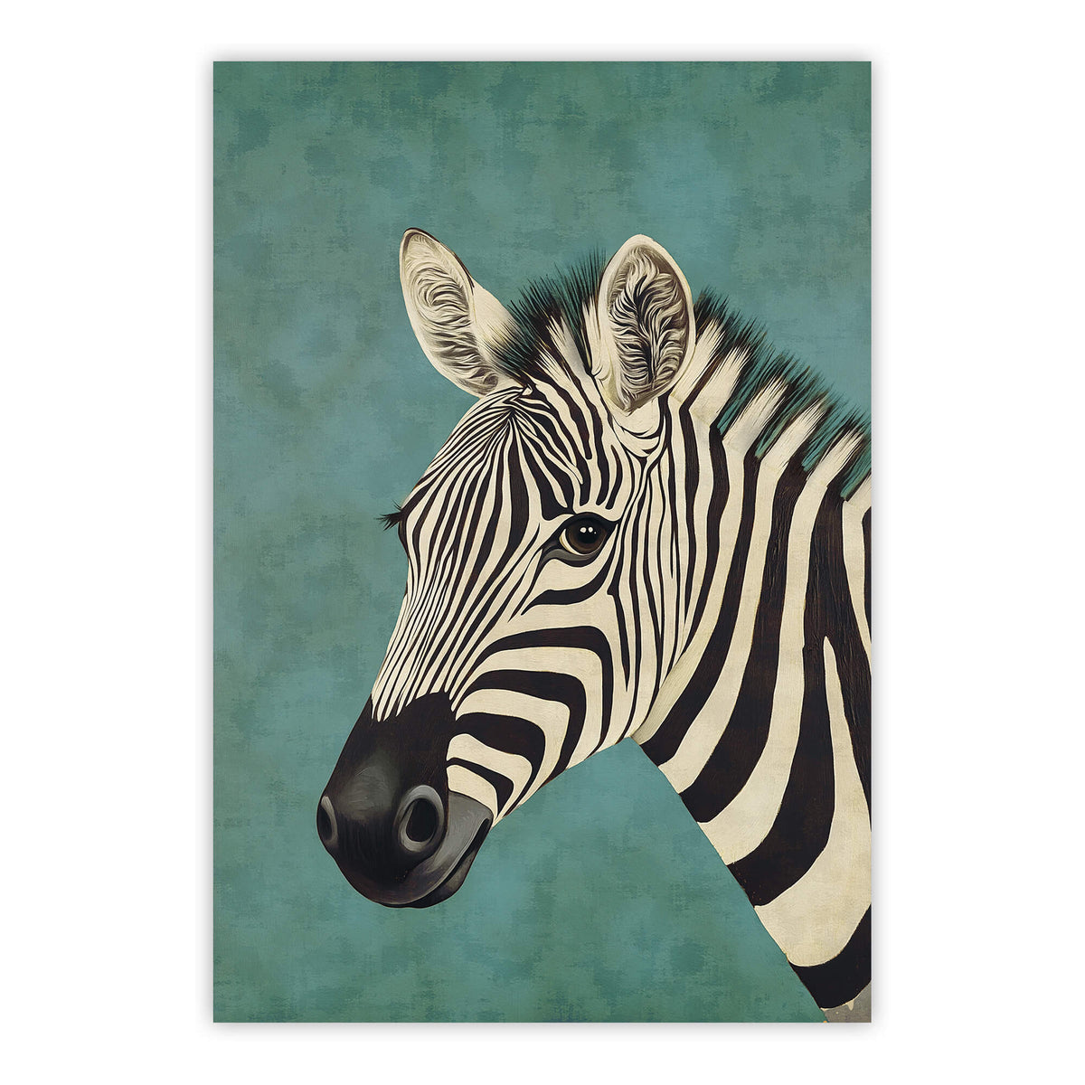 Zebra on Blue Print