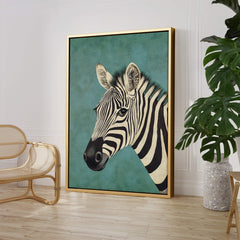 Zebra on Blue Print