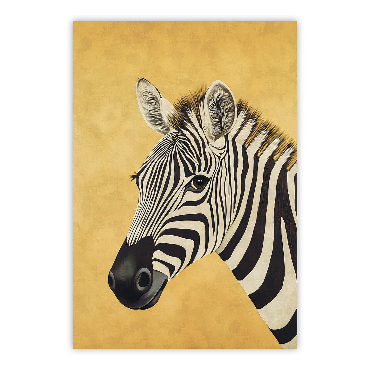 Zebra on Yellow Print