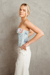 Celeste Angel Print Corset Top