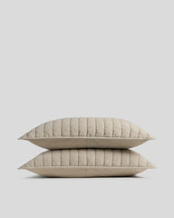 Garment Dyed Channel Sham Set - FINAL SALE (Bone)