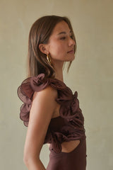 Echo One Shoulder Ruffle Maxi Dress