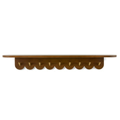Shelly 38" Shelf and Coat Rack - Brass and Walnut
