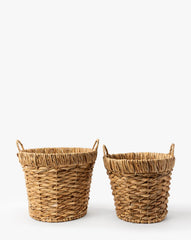Water Hyacinth Baskets with Handles (Set of 2)