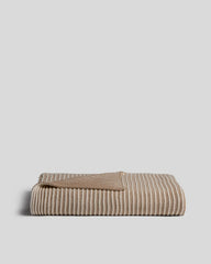 Organic Two Tone Rib Knit Throw - FINAL SALE (Cream and Flax)