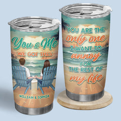 Happily Annoying Each Other And Still Going Strong - Couple Personalized Custom Tumbler - Gift For Husband Wife. Anniversary