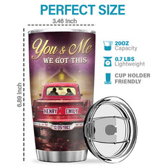 To My Wife God Blessed The Broken Road - Couple Personalized Custom Tumbler - Gift For Husband Wife. Anniversary