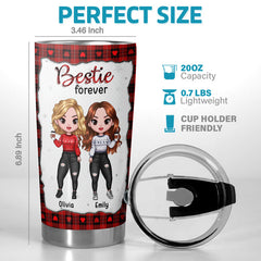 Because Of You I Laugh - Bestie Personalized Custom Tumbler - Christmas Gift For Best Friends. BFF. Sisters