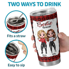 Because Of You I Laugh - Bestie Personalized Custom Tumbler - Christmas Gift For Best Friends. BFF. Sisters