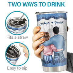 The Queen Of My Heart - Couple Personalized Custom Tumbler - Gift For Husband Wife. Anniversary